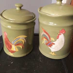 Laurie Gates Rooster cannisters